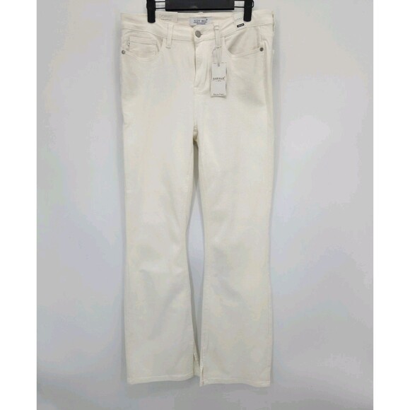 New Judy Blue Mid Rise Bootcut Split Hem Cream White Jeans Womens 11/30 Jb88643 - Picture 1 of 6